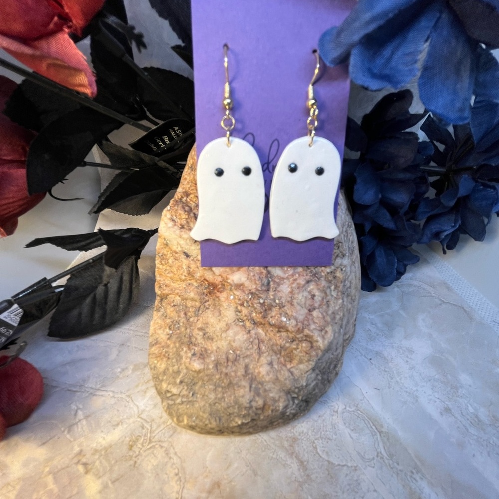 Ghost Earrings in White